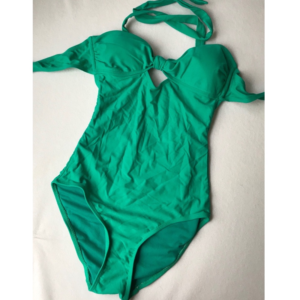 Green one piece swimsuit